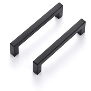 Ravinte 10 Pack 5 Inch Square Cabinet Handles Matte Black Pulls Drawer Kitchen Hardware for Cabinets Cupboard.