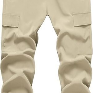 Boy's Cargo Joggers Pants Youth Quick Dry Hiking Lightweight Pants for Sports Outdoor with Zipper Pockets
